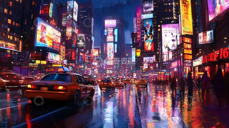 高清大图下载【趣麦麦图】纽约城市鼠绘13