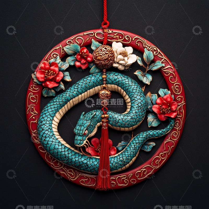 高清大图下载【趣麦麦图】蛇年挂件套装