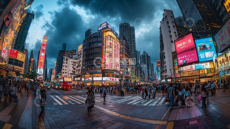 高清大图下载【趣麦麦图】春熙路步行街全景图