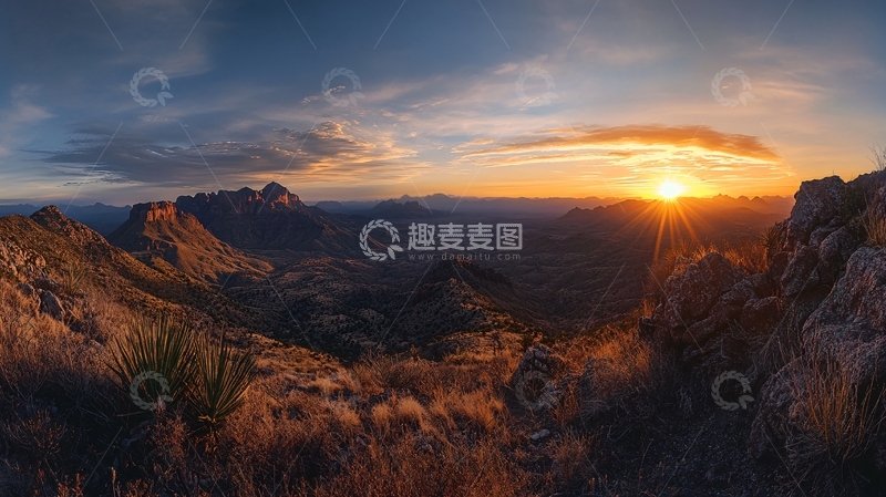 高清大图下载【趣麦麦图】壮美大山日出全景4