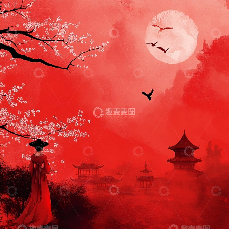 高清大图下载【趣麦麦图】古风人像背景