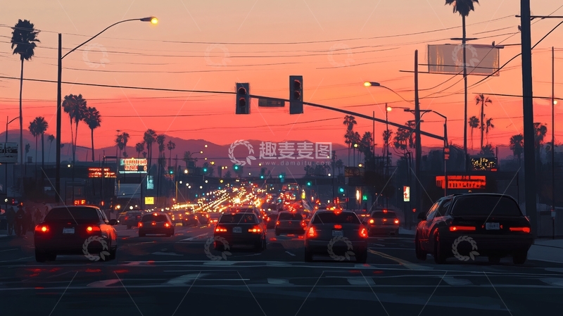 高清大图下载【趣麦麦图】洛杉矶交通4