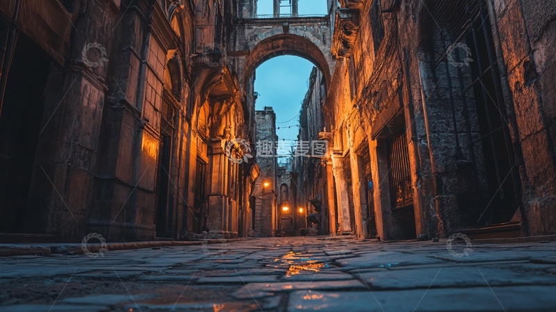 高清大图下载【趣麦麦图】巷口拱门