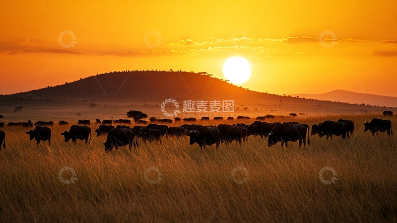 高清大图下载【趣麦麦图】动物迁徙非洲风情
