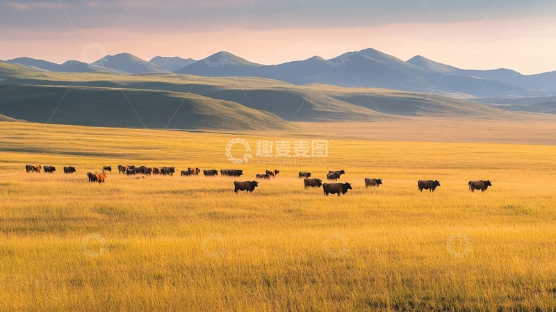 高清大图下载【趣麦麦图】金色草原金色牧