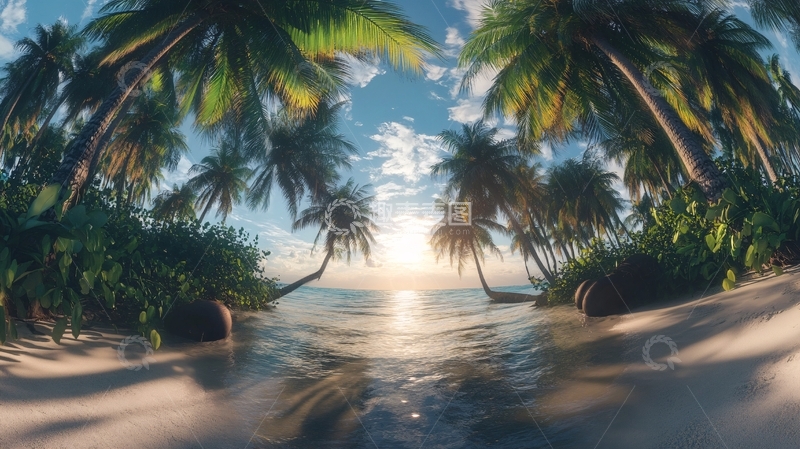 高清大图下载【趣麦麦图】对棕榈树的天堂