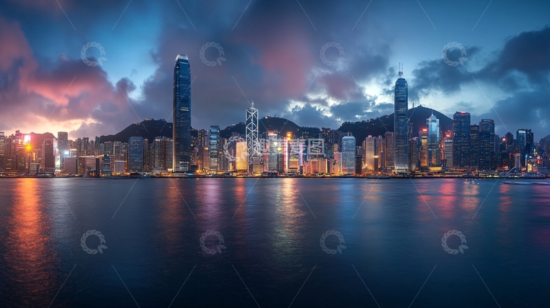 高清大图下载【趣麦麦图】维多利亚港宽幅