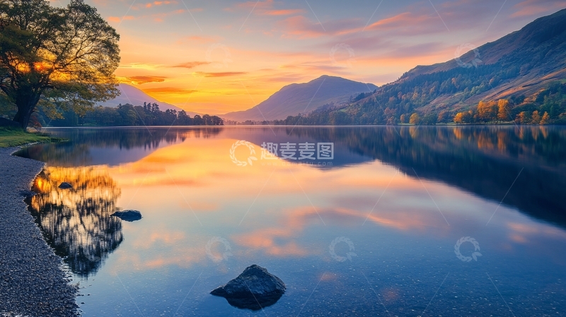 高清大图下载【趣麦麦图】唯美山水风光日出2