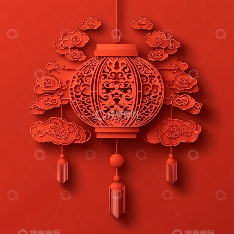 高清大图下载【趣麦麦图】灯笼剪纸1