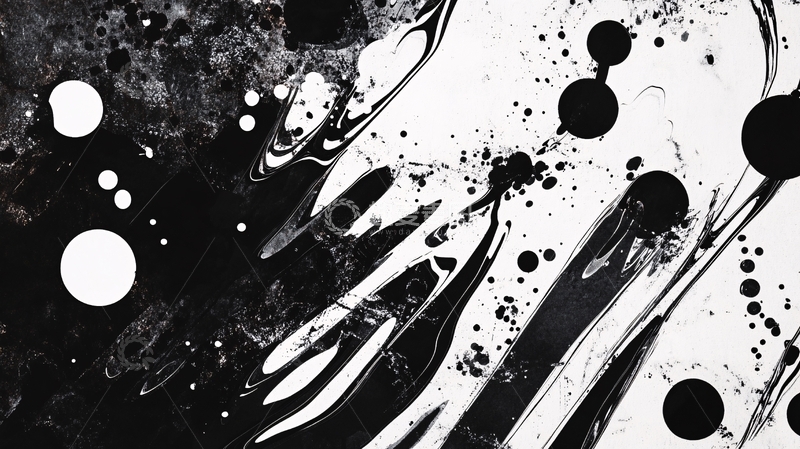 高清大图下载【趣麦麦图】黑白流体创意抽象画