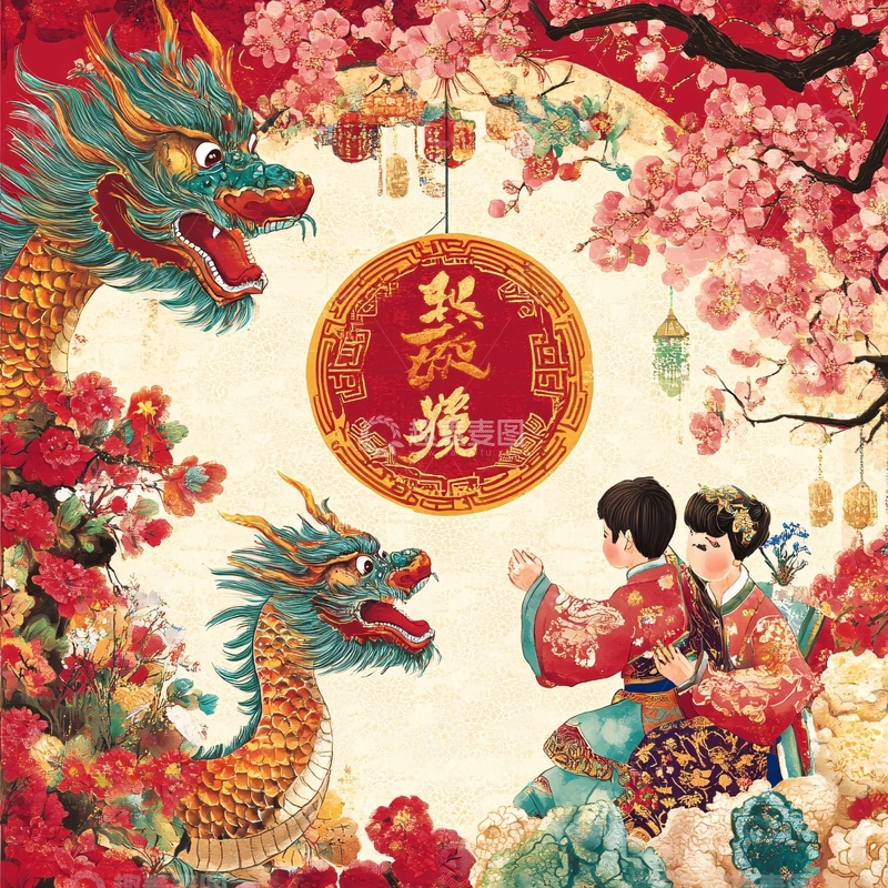 高清大图下载【趣麦麦图】龙年包装插画11