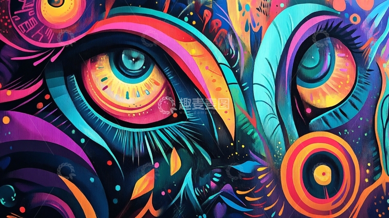 高清大图下载【趣麦麦图】抽象大眼睛