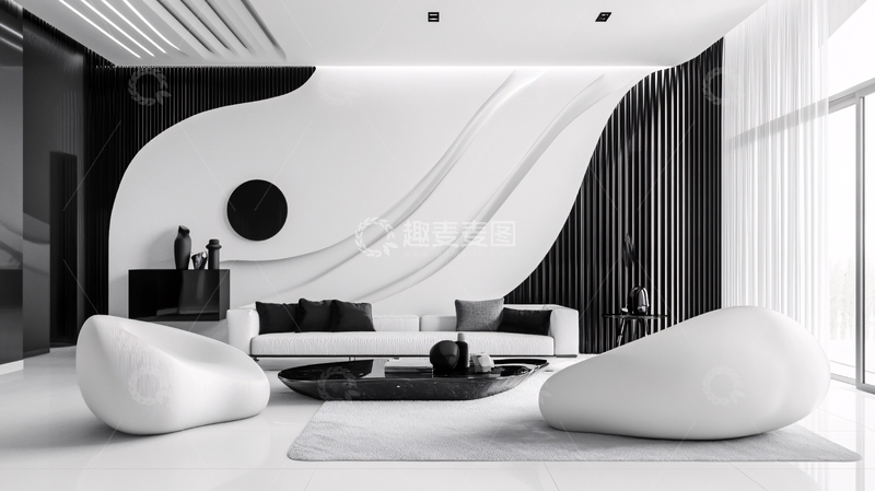 高清大图下载【趣麦麦图】现代极简黑白色轻奢