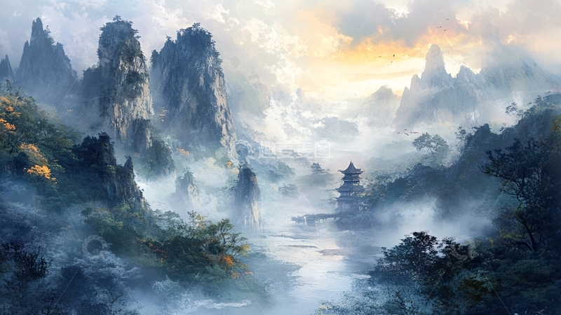 高清大图下载【趣麦麦图】古风山水场景28