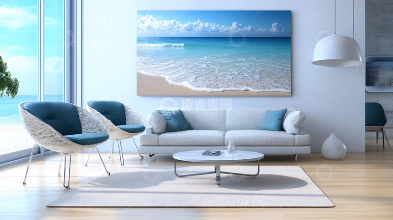 高清大图下载【趣麦麦图】海景客厅1