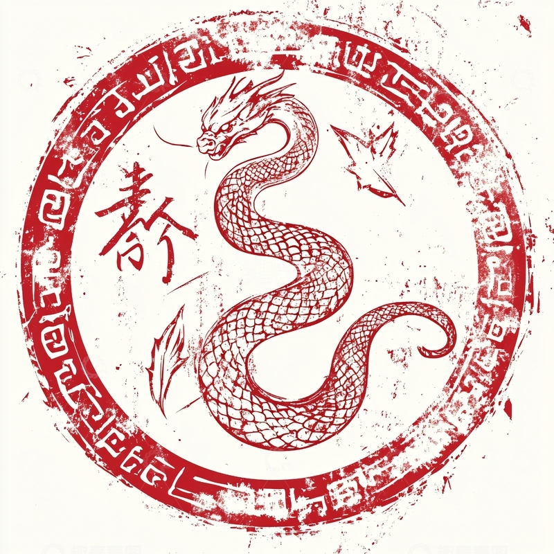 高清大图下载【趣麦麦图】-蛇年印花素材1