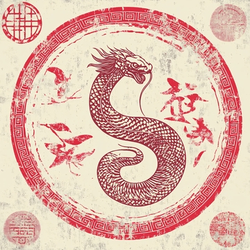 蛇年印花素材2