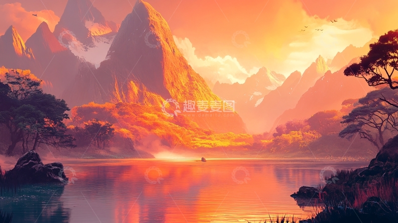 高清大图下载【趣麦麦图】巨幅山水日出9