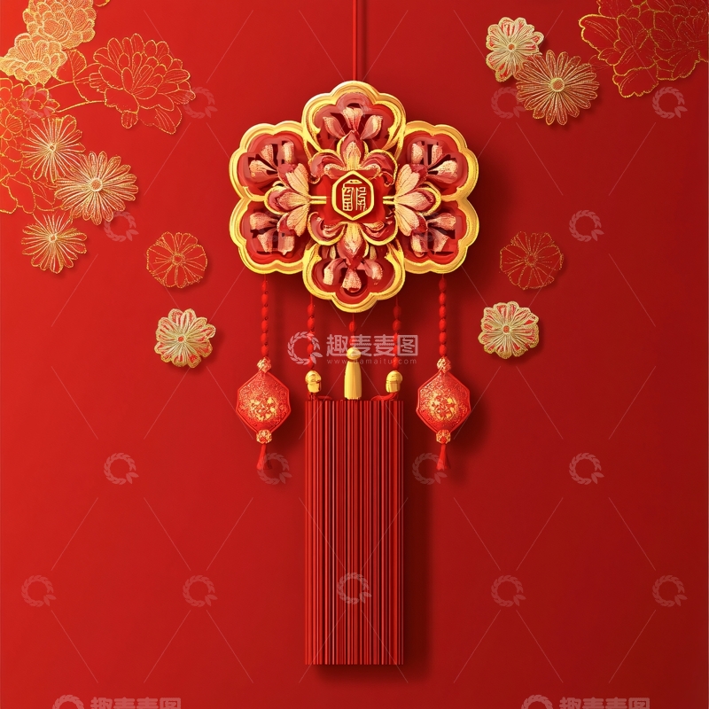 高清大图下载【趣麦麦图】新年立体装饰挂饰1