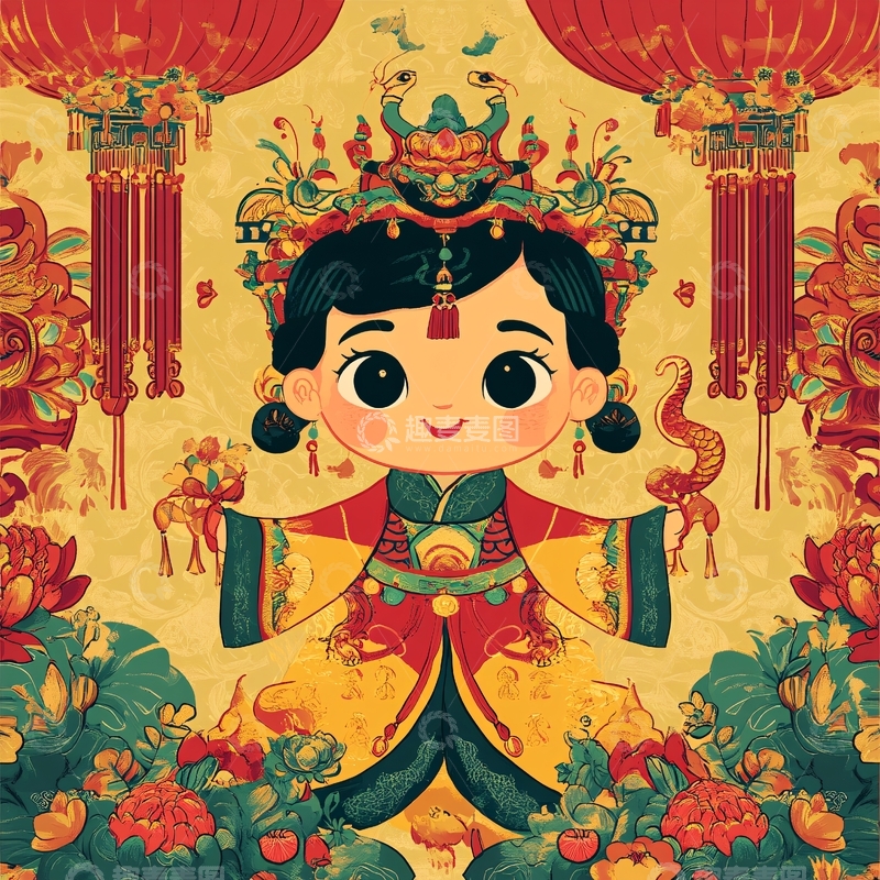 高清大图下载【趣麦麦图】全原创卡通喜神人物1