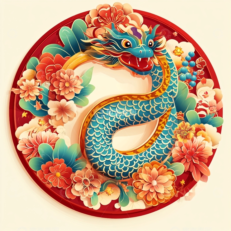 高清大图下载【趣麦麦图】龙蛇数字六龙