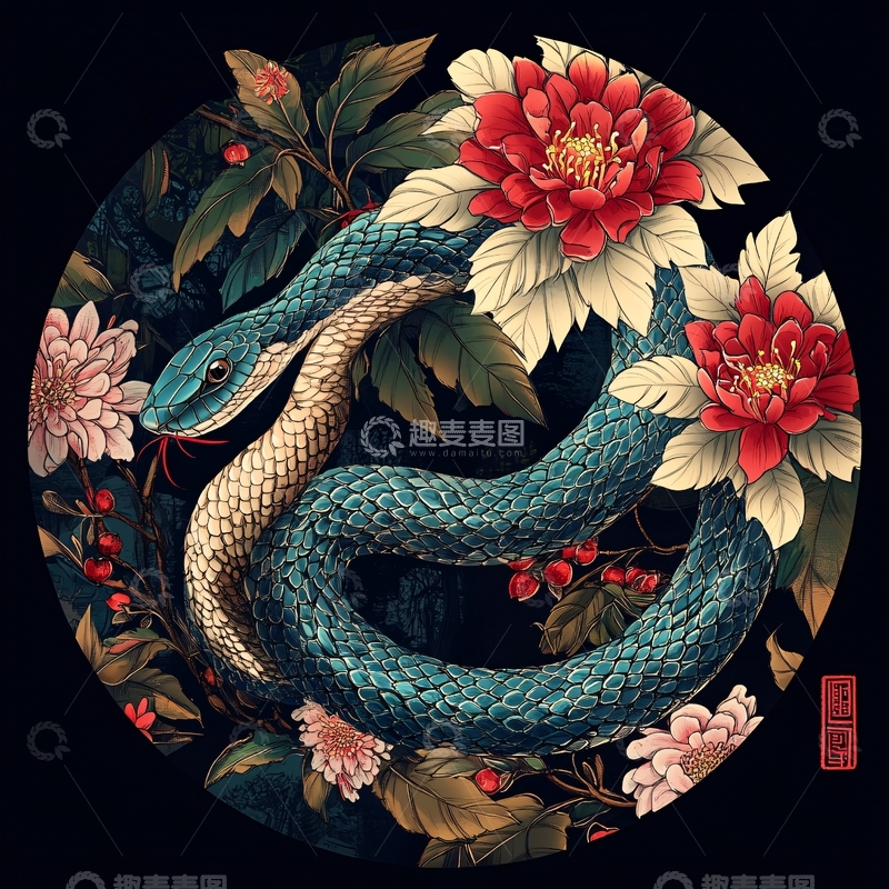 高清大图下载【趣麦麦图】苏花蛇菰插画