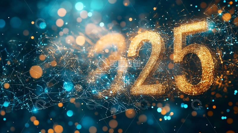 高清大图下载【趣麦麦图】抽象金色数字装饰