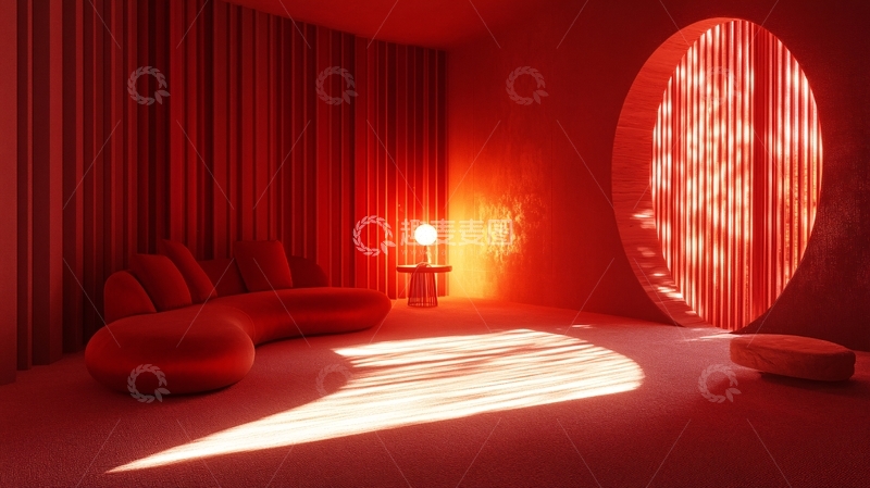 高清大图下载【趣麦麦图】红色内部