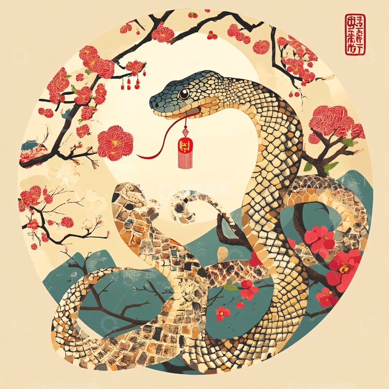 高清大图下载【趣麦麦图】蛇年插画合集3