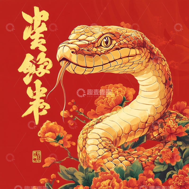 高清大图下载【趣麦麦图】蛇年插画合集6