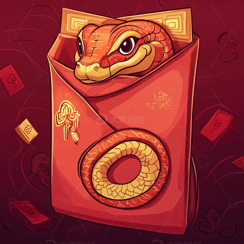 蛇年红包插画