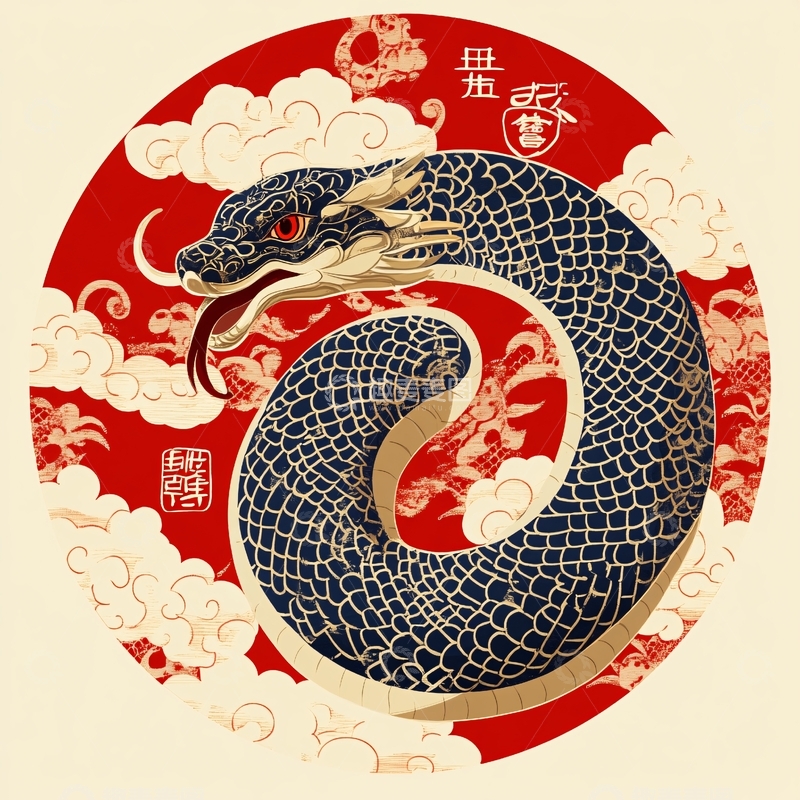 高清大图下载【趣麦麦图】辰龙巳蛇