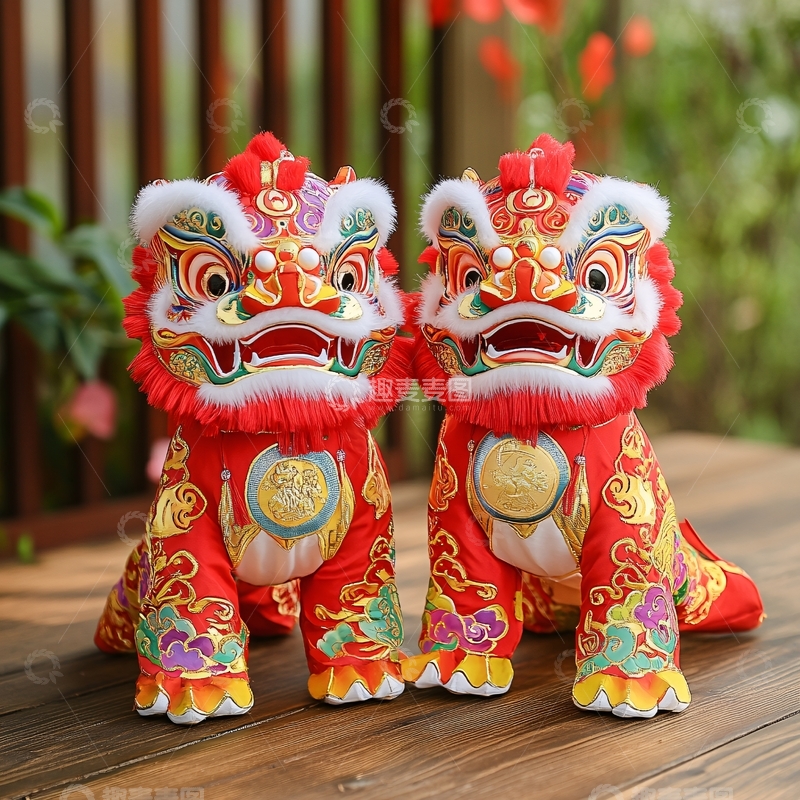 高清大图下载【趣麦麦图】舞狮工艺品