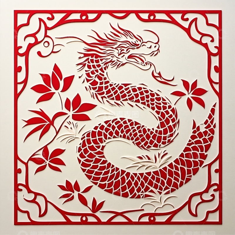 高清大图下载【趣麦麦图】蛇年窗花剪纸
