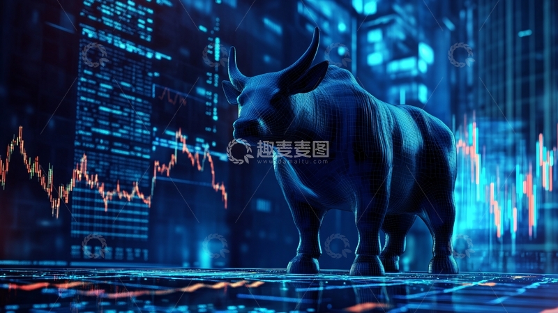 高清大图下载【趣麦麦图】金融股票牛市创意