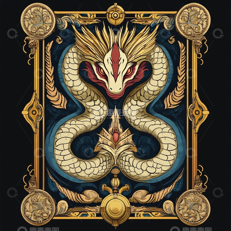 高清大图下载【趣麦麦图】龙凤插画设计