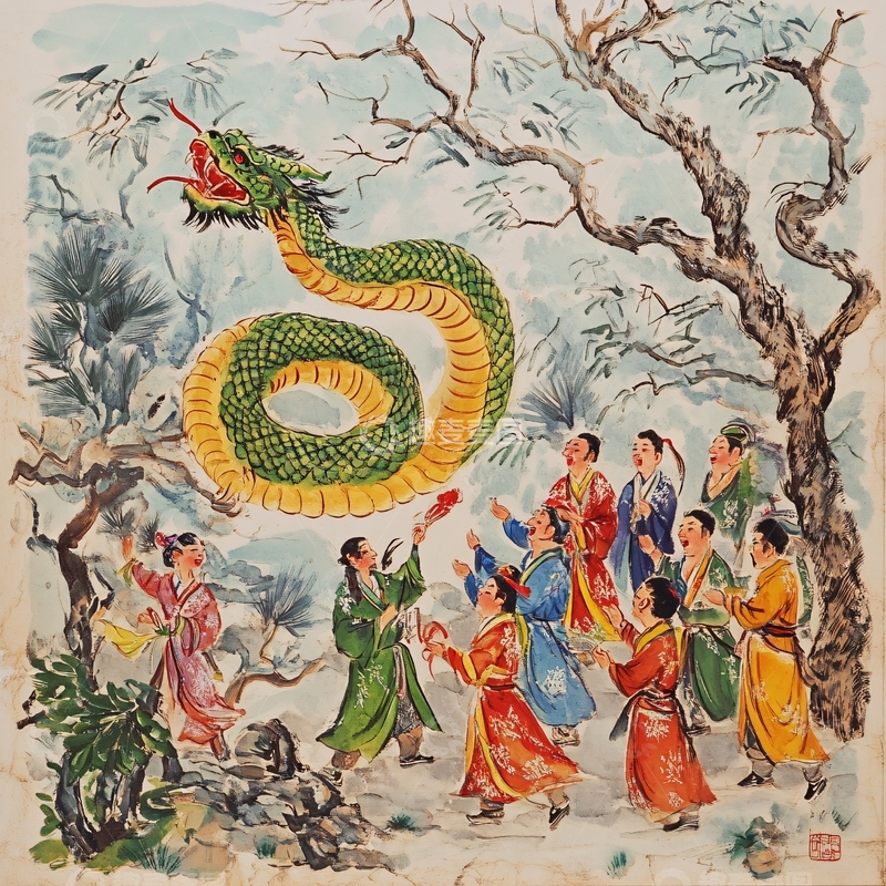 高清大图下载【趣麦麦图】蛇年新春贺卡