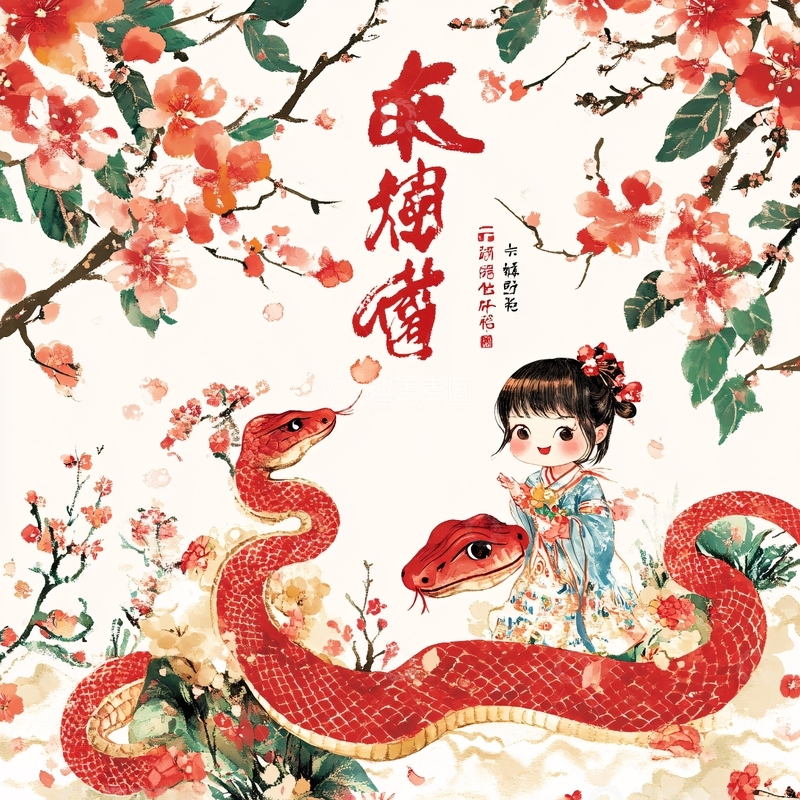 高清大图下载【趣麦麦图】蛇年插画合集8