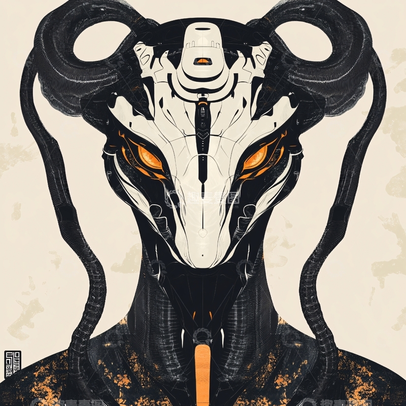 高清大图下载【趣麦麦图】科幻风格牛