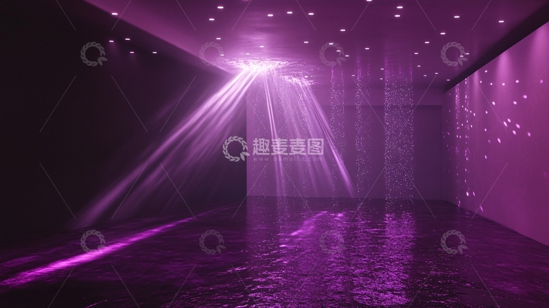 高清大图下载【趣麦麦图】紫色灯光走廊