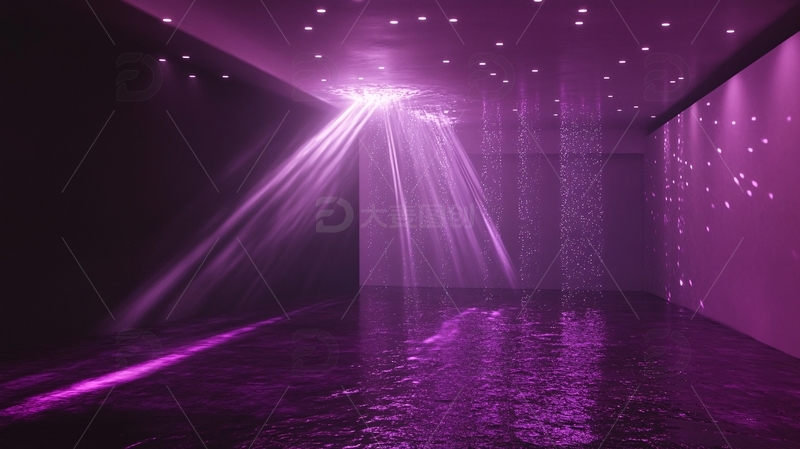 高清大图下载【趣麦麦图】紫色灯光走廊
