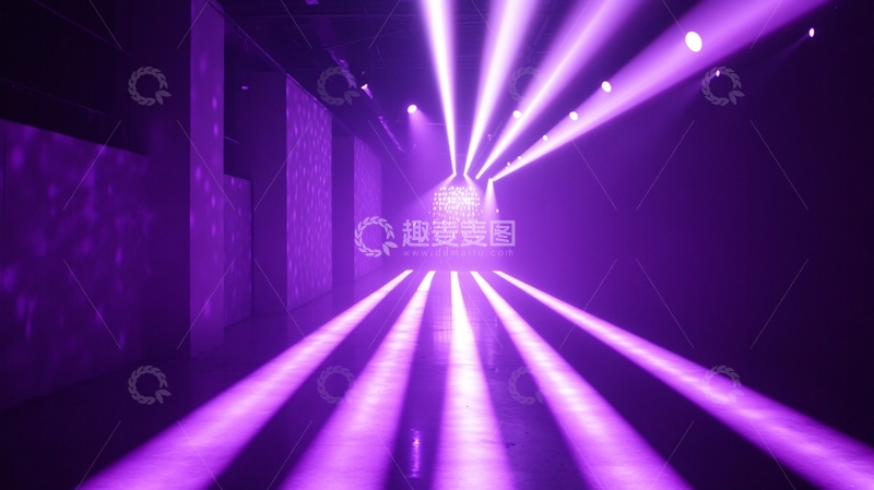 高清大图下载【趣麦麦图】紫色灯光走廊1