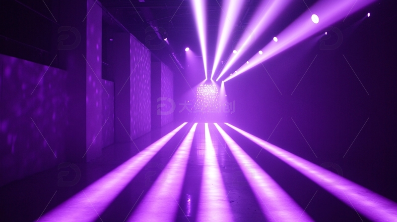 高清大图下载【趣麦麦图】紫色灯光走廊1