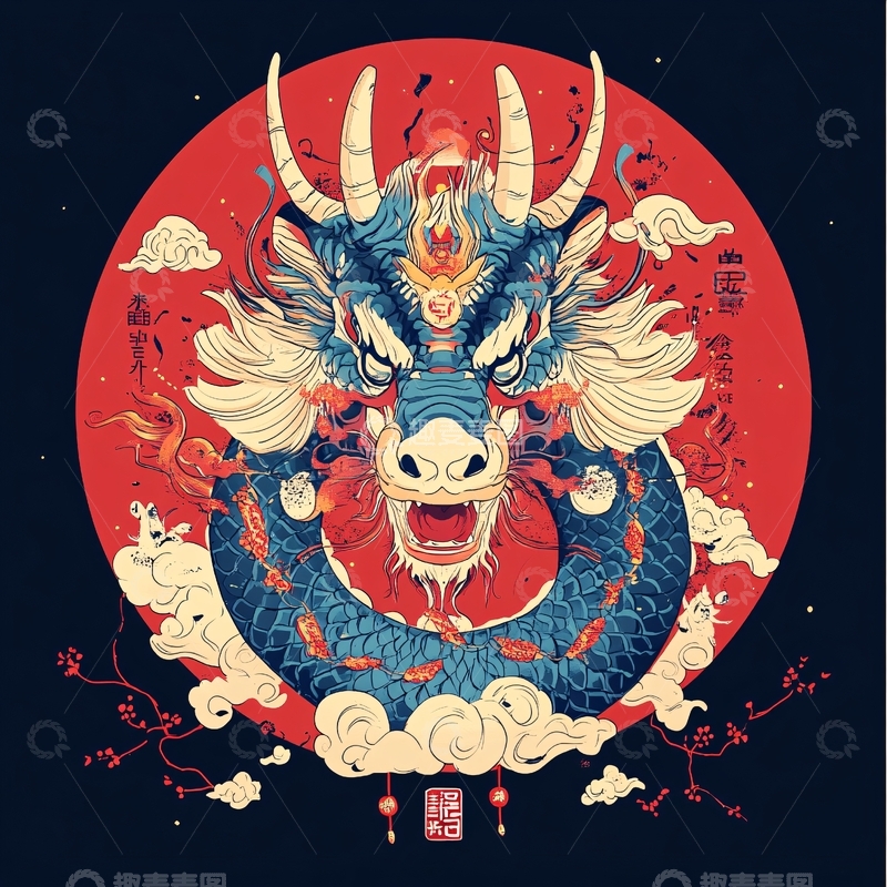 高清大图下载【趣麦麦图】龙年文创插画11
