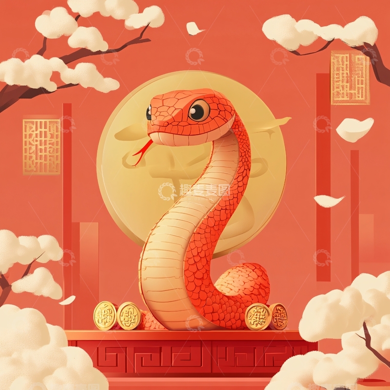 高清大图下载【趣麦麦图】蛇年插画合集10