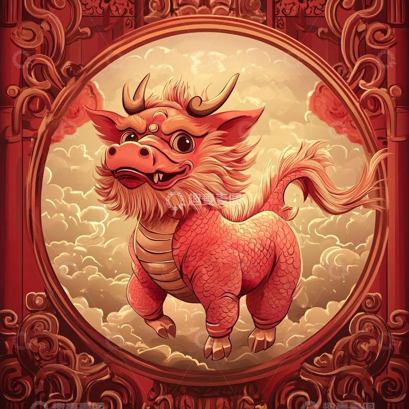 高清大图下载【趣麦麦图】原创年兽设计