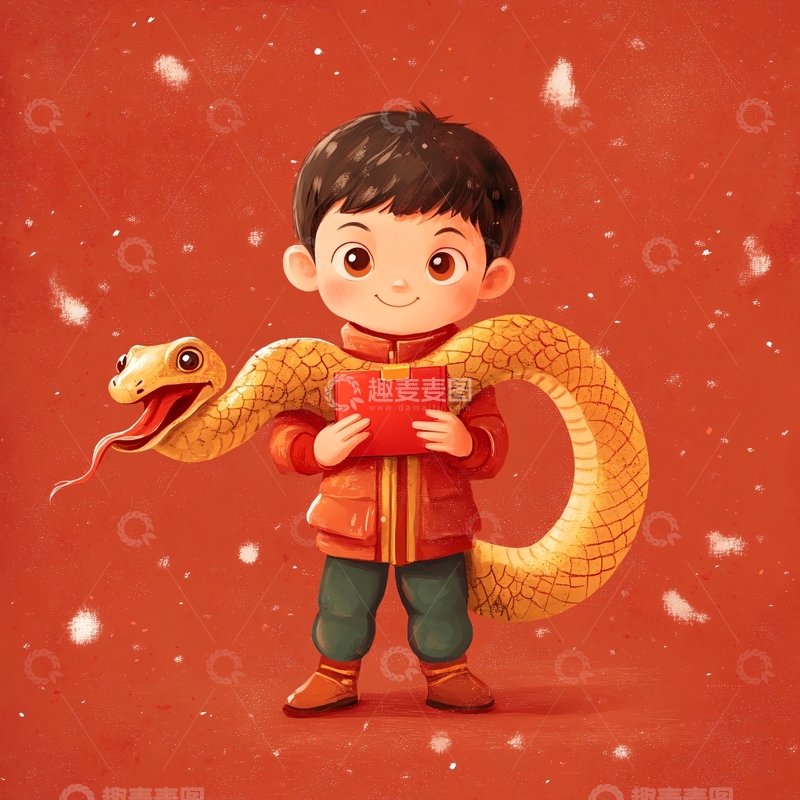 高清大图下载【趣麦麦图】小龙拜年1