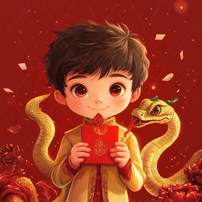 高清大图下载【趣麦麦图】小龙拜年2