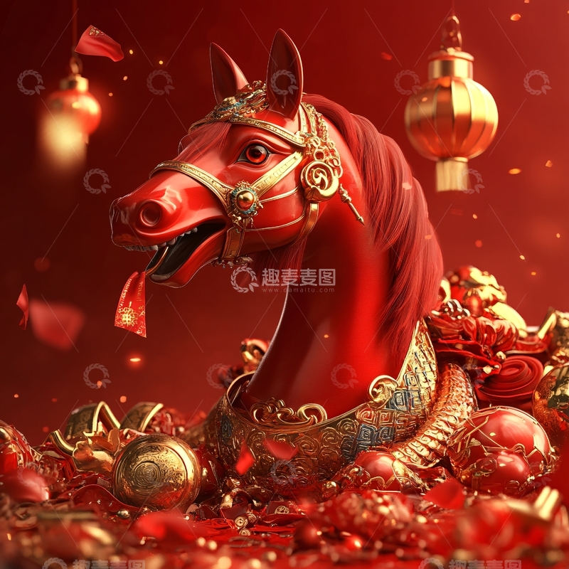 高清大图下载【趣麦麦图】马年素材下载
