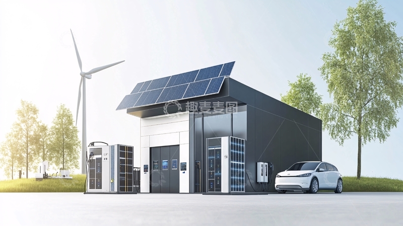 高清大图下载【趣麦麦图】太阳能换电站